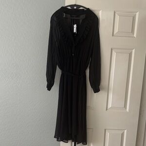 Banana Republic Elegant Black Long Sleeve Dress Large